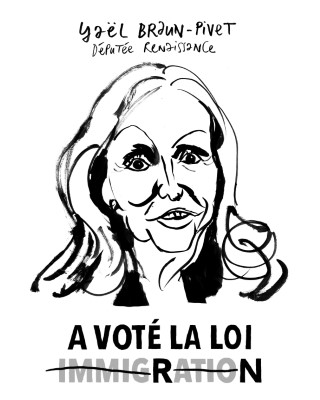 Portrait de Yaël Braun-Pivet par Loïc Sécheresse