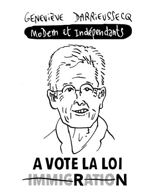 Portrait de Geneviève Darrieussecq par Lewis Trondheim