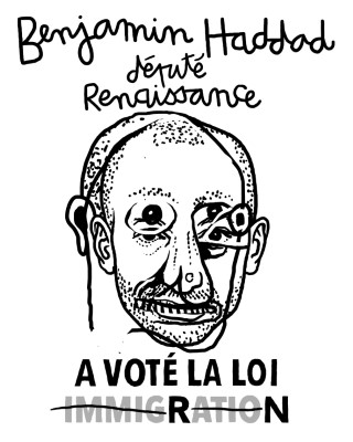 Portrait de Benjamin Haddad par Killoffer