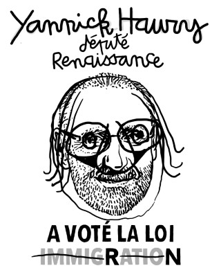 Portrait de Yannick Haury par Killoffer